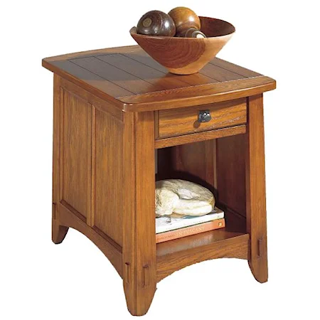 Drawer End Table with Shelf